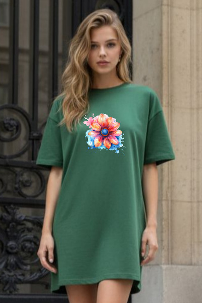 HOFFNUNG Γυναικείο νυχτικό με κοντό μανίκι και λαιμόκοψη ποδηλάτου