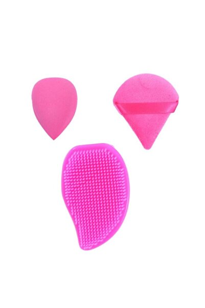 BEAUTY SYSTEM Makeup Sponge with Brush 3 Pieces Assorted Colors