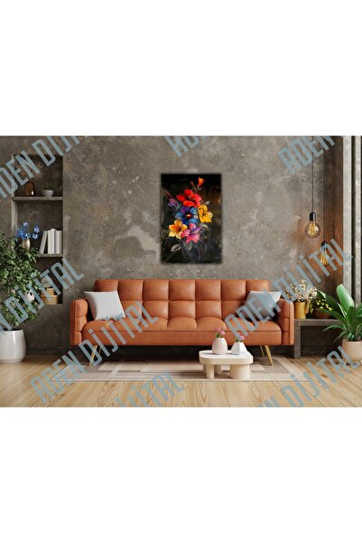 Aden TABLIE DIGITALĂ DECORATIVĂ PE PÂNZĂ CU FLORI COLORATE