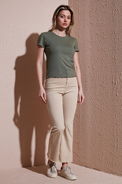 Fashion Friends Βαμβακερό ψηλόμεσο φαρδύ τζιν παντελόνι 26Y0294K1