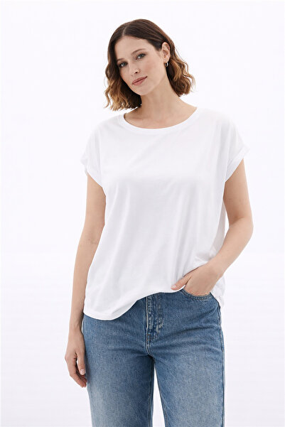 Fashion Friends Μπλούζα με κοντό μανίκι και λαιμόκοψη Draped Bike BLUZ 26Y0081K1