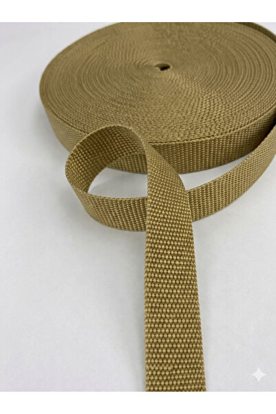 SERRADARDOKUMA Στενή υφαντή κορδέλα σε μπεζ χρώμα 3 εκ. 5 μέτρα Λουράκι τσάντας