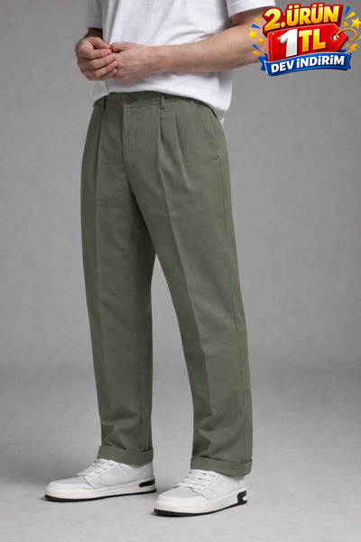 DAMGA JEANS Παντελόνι - Χακί - Basic