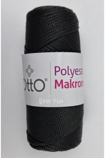 Otto %100 Polyester Örgü İpi - Çanta ve Makrome İpi - Siyah