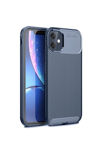 Generic Brand Apple iPhone 11 Case Auto Focus Carbon Cover - Navy Blue