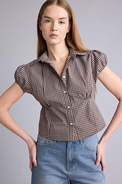 DeFacto Πουκάμισο - Καφέ - Casual