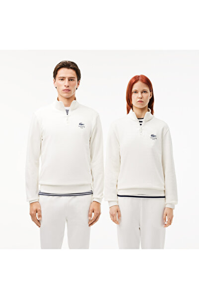 Lacoste High Neck Zip-Up Print Sweatshirt
