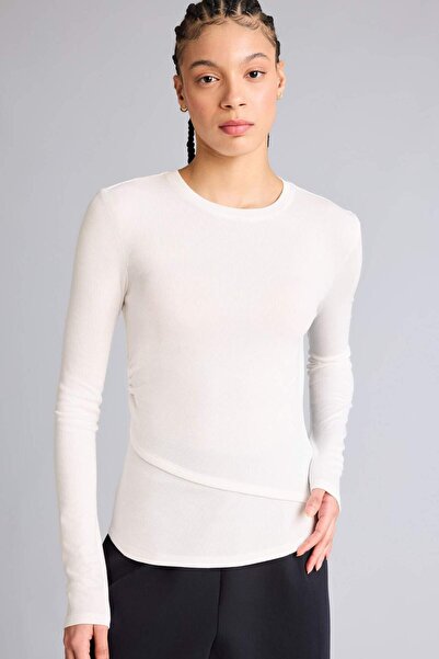 DeFacto Αθλητικό T-Shirt - Εκρού - Στενή γραμμή