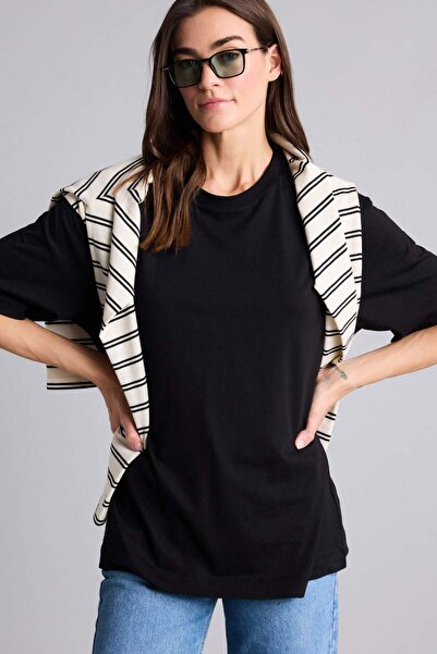 DeFacto T-Shirt - Μαύρο - Χαλαρή εφαρμογή