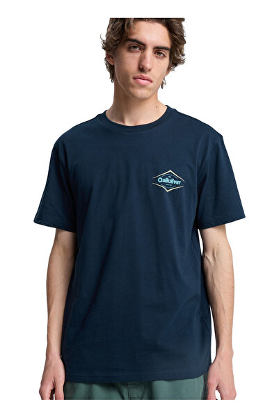 Quiksilver Ανδρικό μπλουζάκι DAWN Navy Blue με λαιμόκοψη ποδηλάτου και κανονι...