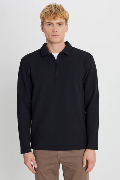 ALTINYILDIZ CLASSICS Κοντομάνικο polo - Μαύρο - Κανονική εφαρμογή