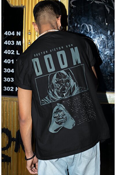 SEVBANO Tricou supradimensionat unisex cu imprimeu pe spate Doctor Doom Super...