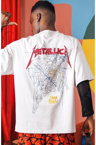 SEVBANO Μπλουζάκι Unisex Oversize με στάμπα στην πλάτη του συγκροτήματος Meta...