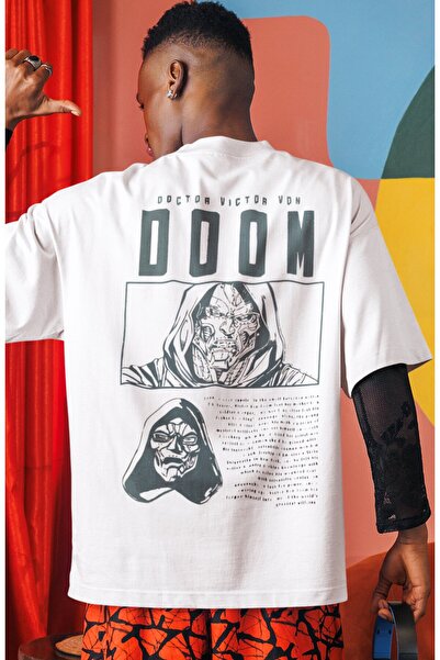 SEVBANO Tricou supradimensionat unisex cu imprimeu pe spate Doctor Doom Super...