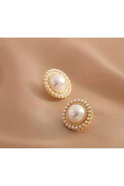 GAMY JEWELLERY Στρογγυλά χρυσά σκουλαρίκια με πέτρες