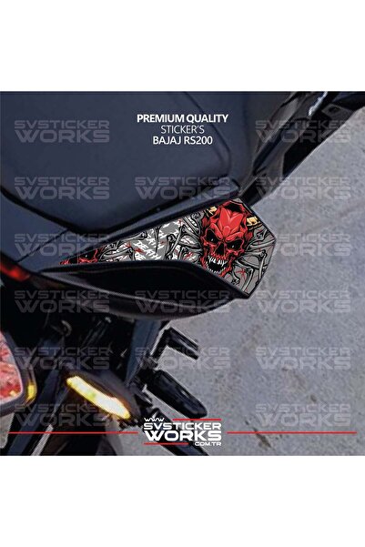 ARONA BAJAJ RS200 Sticker Kuyruk Kaplama Sağ Ve Sol Death Desenli Etiket Stic...