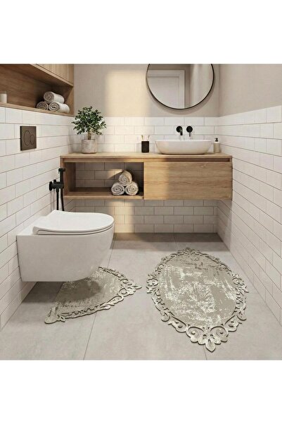 MORMOBİ 2'li Banyo Pas Pası Halısı Kaymaz Taban