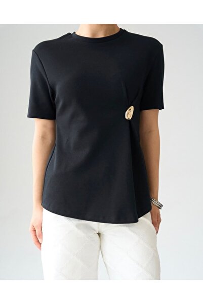 Serpirella Butik Μπλουζάκι με χρυσή λεπτομέρεια