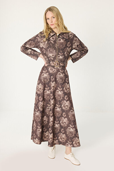 Touché Privé Flower-Patterned Skirt and Jacket Set