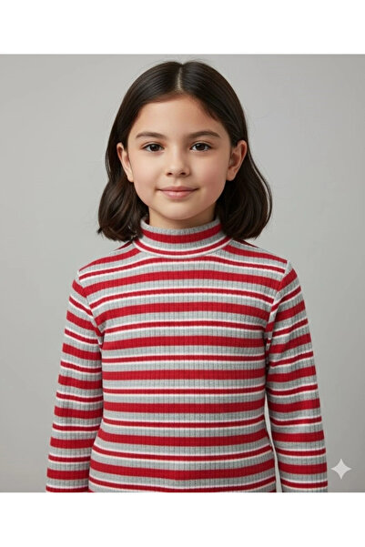 Yonca Çocuk Ync 7778-1 Girls-Boys Striped Ribbed Combed Cotton Badi