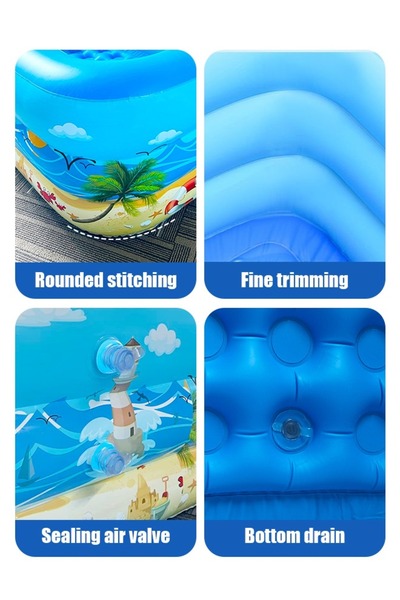 Golivn 1.5m Garden Round Inflatable Baby Swimming Pool, Portable Inflatable Child/Children Little Pump Pool