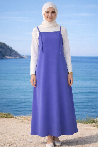 ELMODA Γυναικείο φόρεμα Gile σε λιλά χρώμα με ρυθμιζόμενο λουράκι από σχοινί