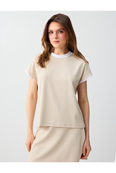 Jimmy Key Πλεκτή μπλούζα Stone Relaxed Fit με στρογγυλή λαιμόκοψη και ανοιχτο...