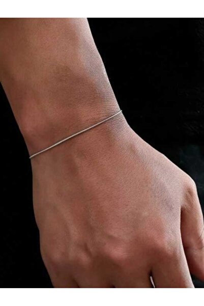 Basic Outfitters Brățară Bărbați Minimalistă Argintie Subțire – Design Elegan...