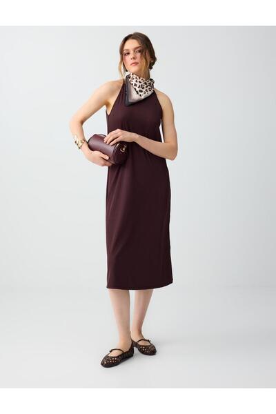 Jimmy Key Πλεκτό φόρεμα με λαιμόκοψη περιλαίμια, αμάνικο, σε χαλαρή εφαρμογή,...