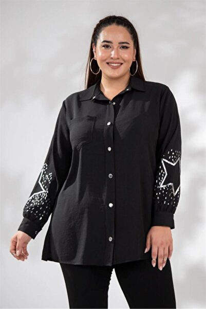 Roxxlen Μπλούζα plus size - Μαύρο - Συν μέγεθος