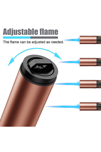 Honest Gold Single Jet Torch Lighter (2-Pack) Windproof Refillable Gas (not included) Pen-Style for Cigars