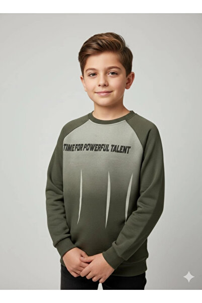 Yonca Çocuk Yuko Kids 2174 Time for Written Boys' Sweatshirt