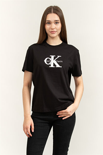 Calvin Klein SS Classic Monologo Metallic Cne Γυναικείο T-Shirt με λαιμόκοψη ...