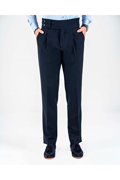 TerziAdemAltun Pantaloni bărbătești slim fit în stil italian, cu detaliu la t...