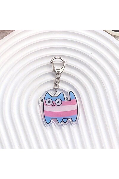 Choice Style 7 Colorful cat acrylic car keychain accessory pendant cute carto...