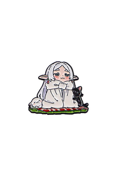 Choice1 2 1-2pcs/set White Hair Girl Enamel Pins Anime Metal Brooch Backpack ...