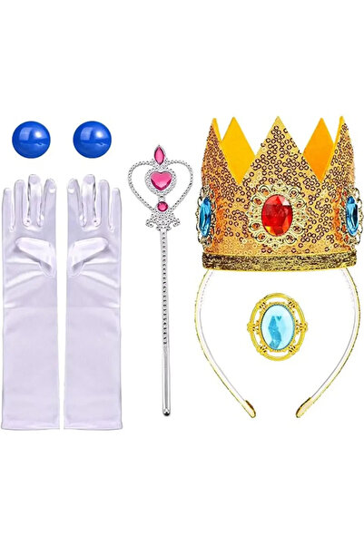 Choice Gold 5Pcs Princess Peach Crown Accessories Kit Super Princess Peach Ha...
