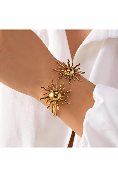 Choice3 RINHOO FRIENDSHIP BR25Y0724-1 Stainless Steel Exaggerated Sunflower O...