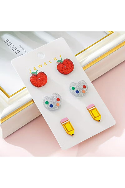 Choice Light Yellow Gold Color 3 Pairs/Set Teacher's Day Colorful Painting Pe...