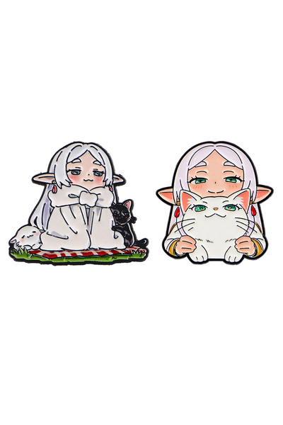 choice2 5 1-4pcs/Set Cute White Haired Elf Enamel Pin Cartoon Girls Brooch La...