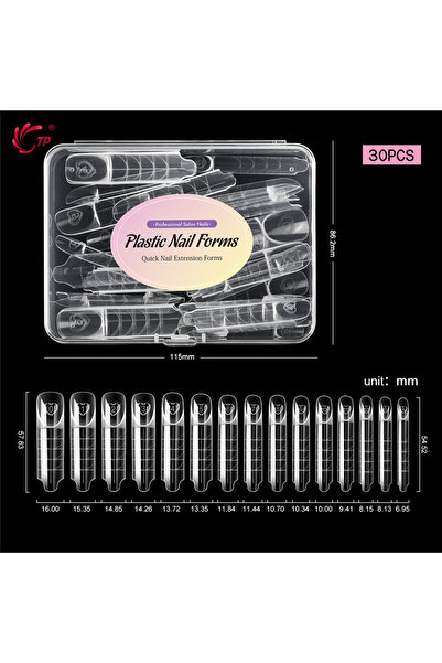 Choice TI50B-30PCS TP 30/75Pcs Space French Dual Forms 15 Sizes Clear Reusabl...