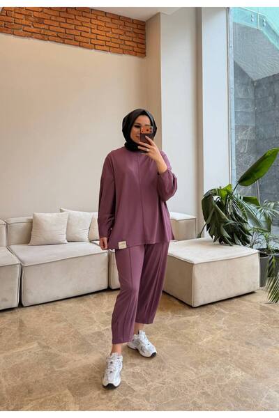 Suede Style Σετ δύο τεμαχίων - Βουργουνδία - Μακρύ