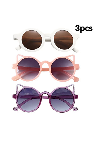 Choice1 3pcs 01 02 03 3pcs/set Cute Round Frame Cat-ear Shaped Fashion Trend ...