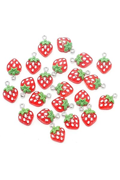 Choice 10pcs 10pcs Cute Glittery Strawberry Resin Fruits Charms Pendants for ...