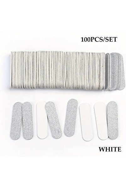 choice2 100pcs-White 50/100pcs Double Side Nail Files Mini Wood Sanding Buffe...