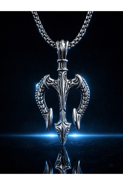 voyageaccessory Stainless Steel Minimal Size Neptune Trident Spear Head Men's...
