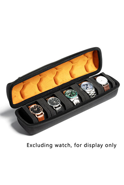 Choice Orange 5 Slot Watch Box Organizer for Men,Watch Travel Case Portable S...