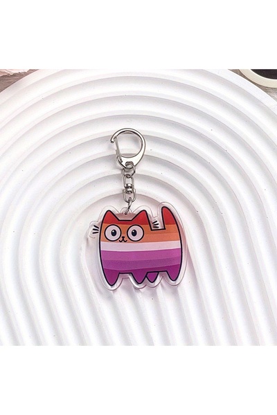 Choice3 Style 3 Colorful cat acrylic car keychain accessory pendant cute cart...