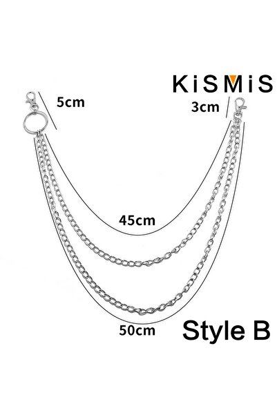 Choice Style B KISMIS 1PC Punk Street keychain trousers pants chain Multi Lay...