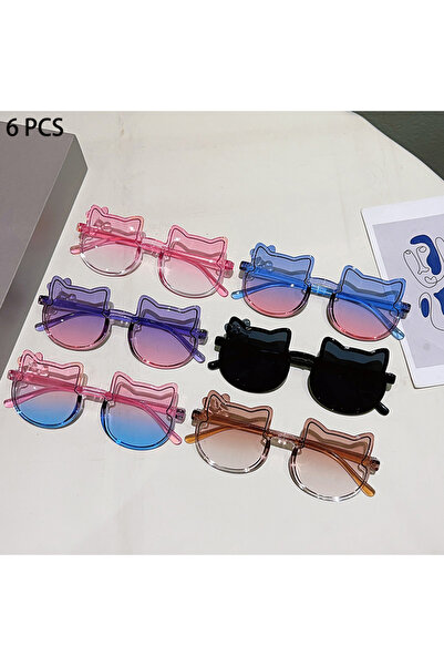 Choice8 as picture shows 6 pcs(all colors) 1/6 Pcs Cute Kitten Shaped Kids Su...